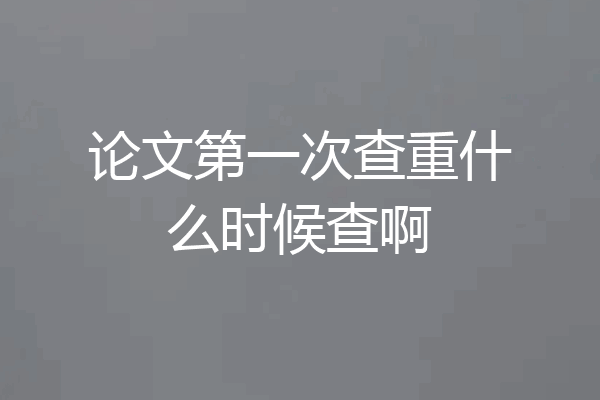 论文第一次查重什么时候查啊