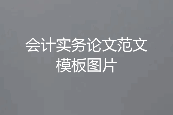 会计实务论文范文模板图片