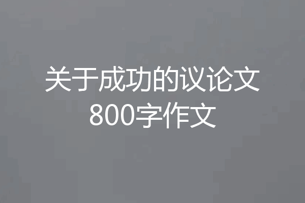 关于成功的议论文800字作文