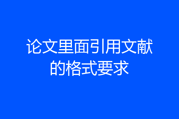 论文里面引用文献的格式要求