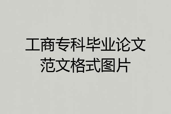 工商专科毕业论文范文格式图片