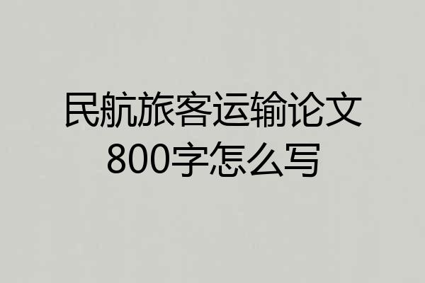 民航旅客运输论文800字怎么写