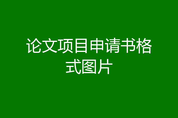 论文项目申请书格式图片