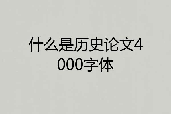 什么是历史论文4000字体