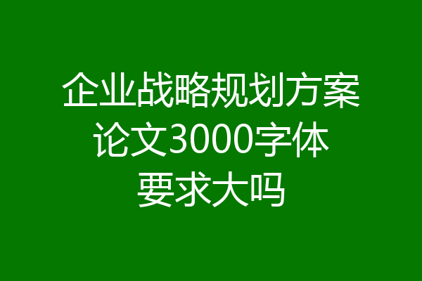 企业战略规划方案论文3000字体要求大吗