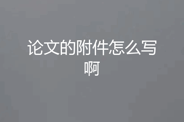 论文的附件怎么写啊