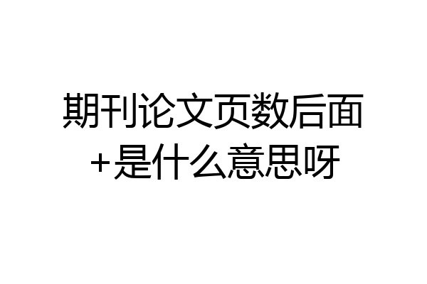 期刊论文页数后面+是什么意思呀
