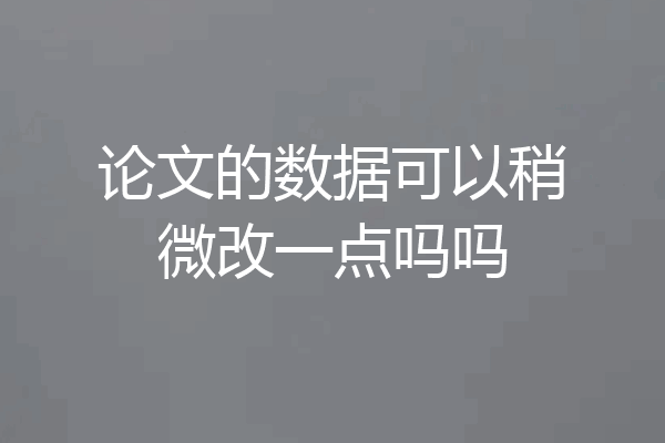 论文的数据可以稍微改一点吗吗