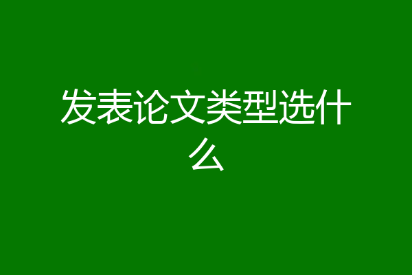 发表论文类型选什么