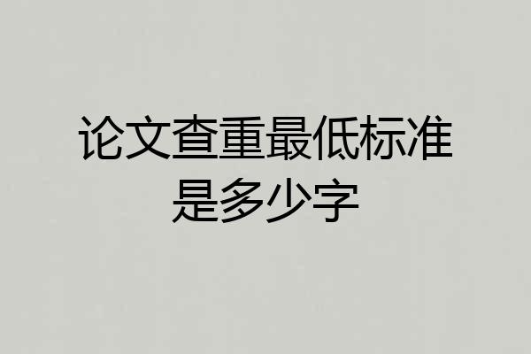 论文查重最低标准是多少字