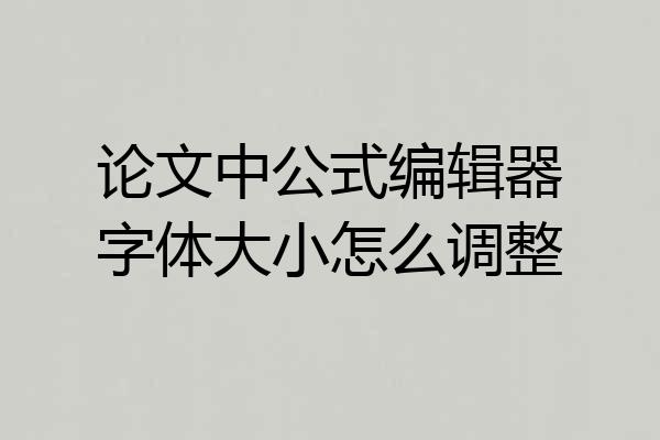 论文中公式编辑器字体大小怎么调整