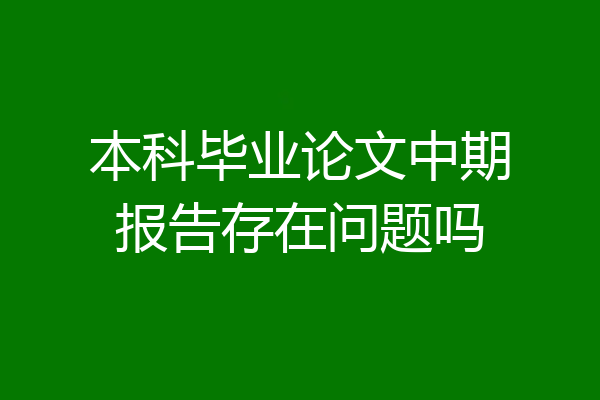 本科毕业论文中期报告存在问题吗
