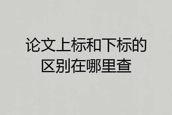论文上标和下标的区别在哪里查
