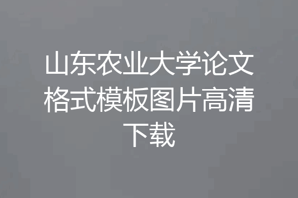 山东农业大学论文格式模板图片高清下载