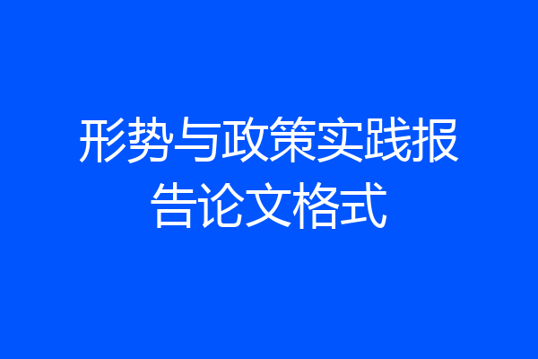 形势与政策实践报告论文格式