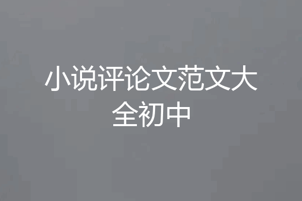 小说评论文范文大全初中