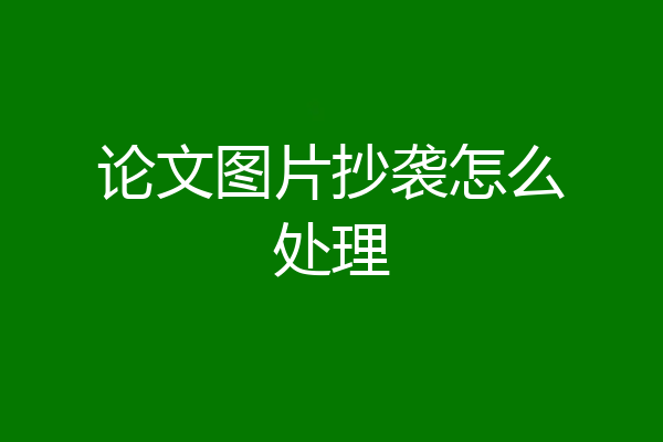 论文图片抄袭怎么处理