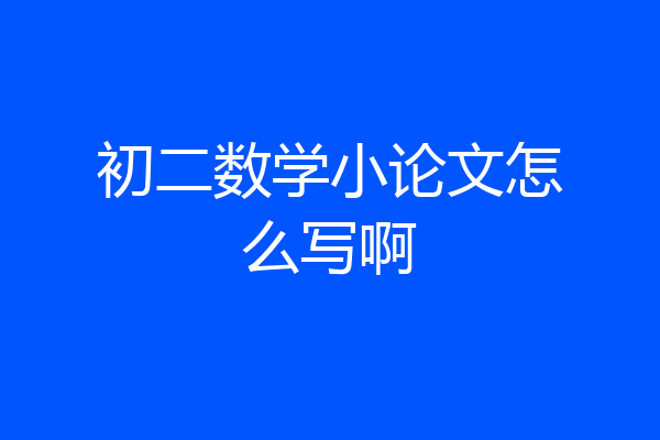 初二数学小论文怎么写啊