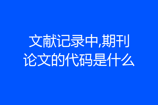 文献记录中,期刊论文的代码是什么