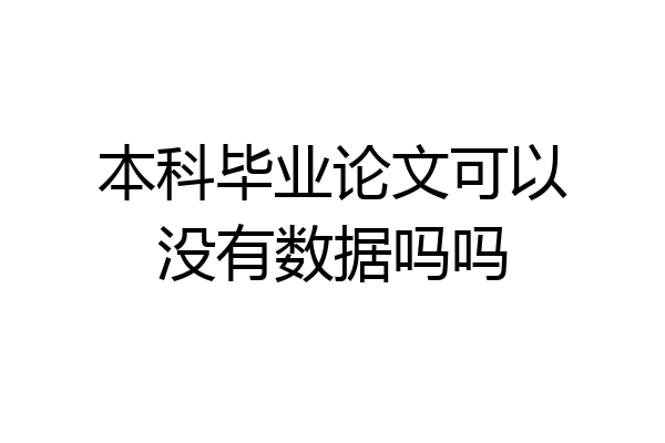 本科毕业论文可以没有数据吗吗