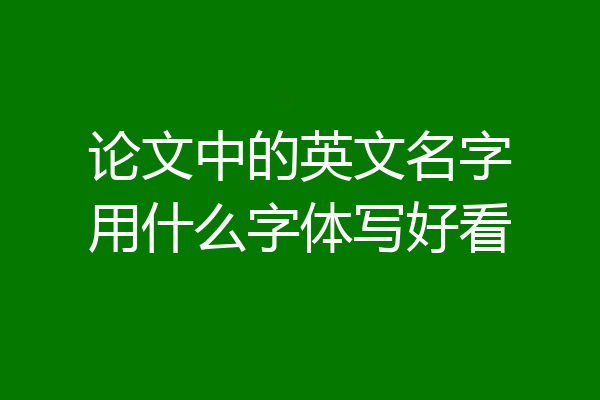 论文中的英文名字用什么字体写好看