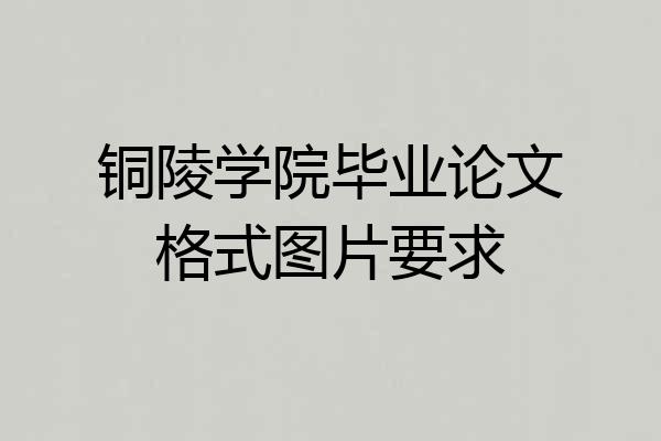 铜陵学院毕业论文格式图片要求