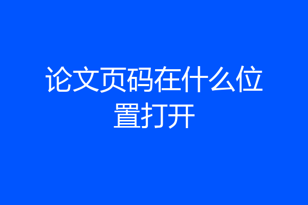 论文页码在什么位置打开