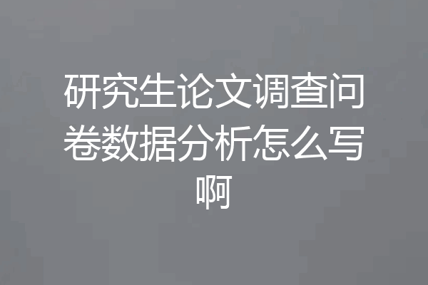 研究生论文调查问卷数据分析怎么写啊