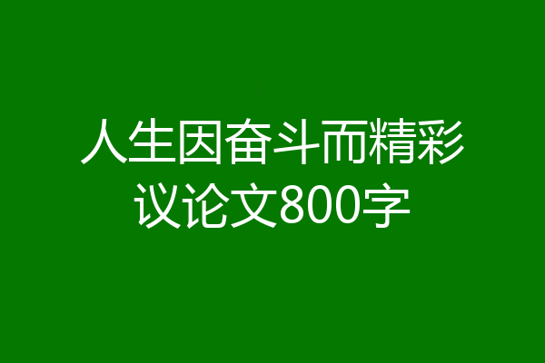 人生因奋斗而精彩议论文800字