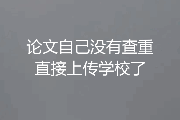 论文自己没有查重直接上传学校了