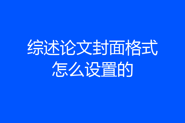 综述论文封面格式怎么设置的