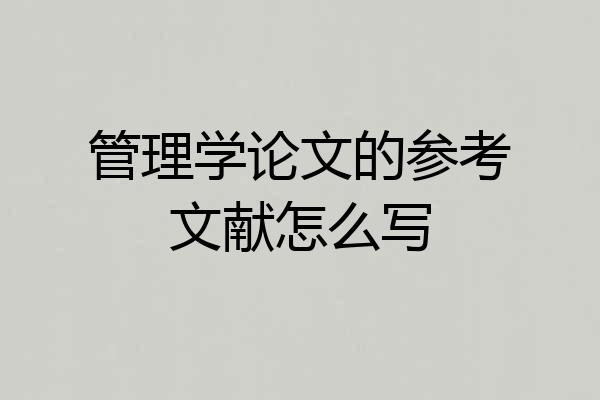 管理学论文的参考文献怎么写