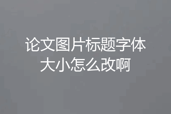 论文图片标题字体大小怎么改啊