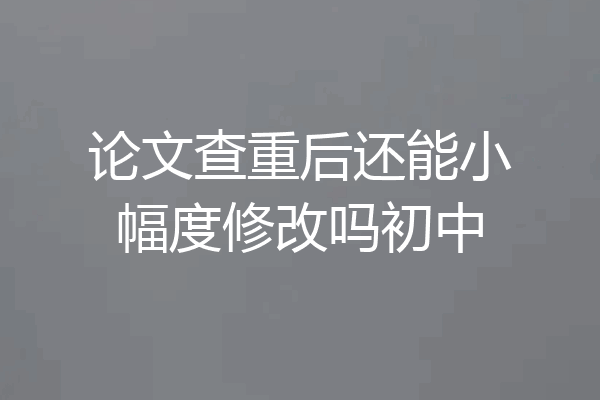 论文查重后还能小幅度修改吗初中