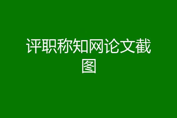 评职称知网论文截图