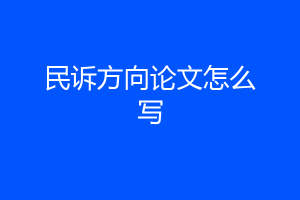 民诉方向论文怎么写