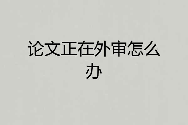 论文正在外审怎么办
