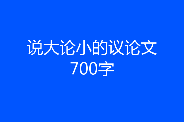 说大论小的议论文700字
