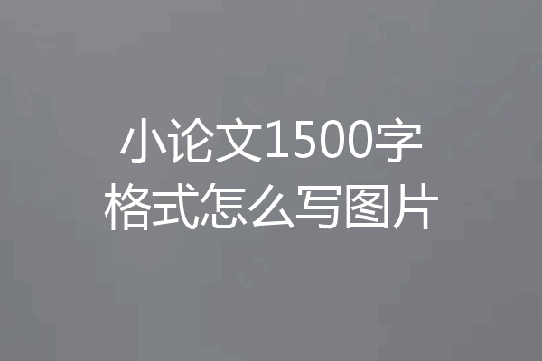 小论文1500字格式怎么写图片