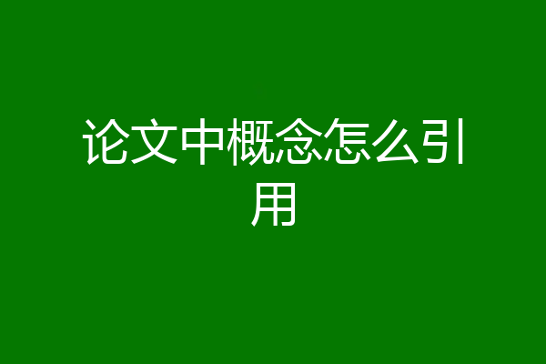 论文中概念怎么引用