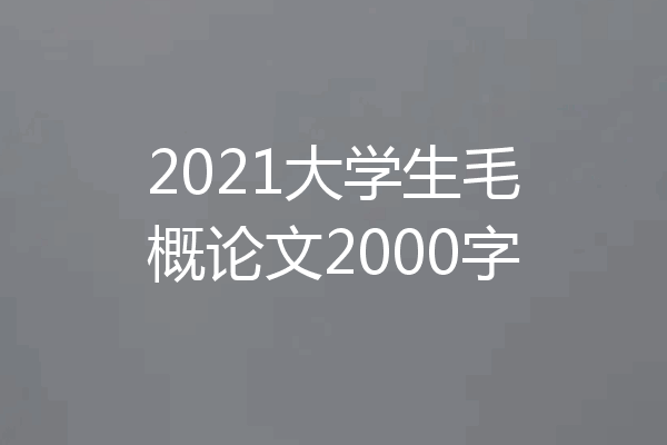 2021大学生毛概论文2000字