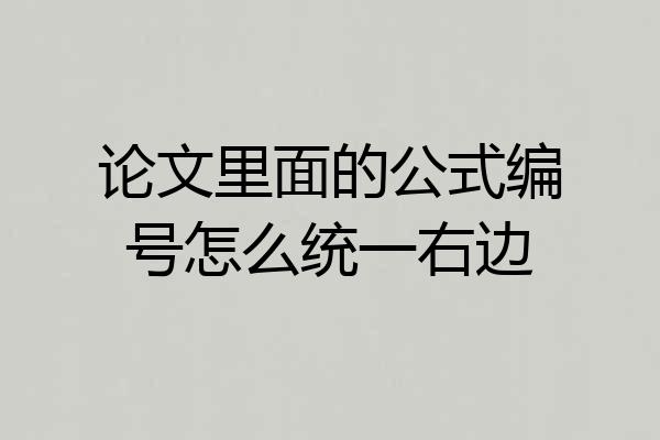 论文里面的公式编号怎么统一右边