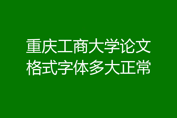 重庆工商大学论文格式字体多大正常