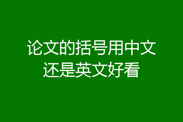 论文的括号用中文还是英文好看