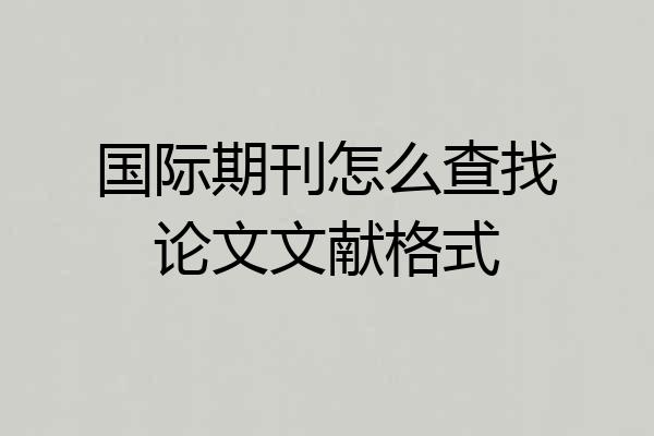 国际期刊怎么查找论文文献格式