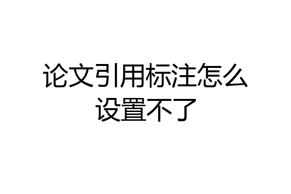 论文引用标注怎么设置不了
