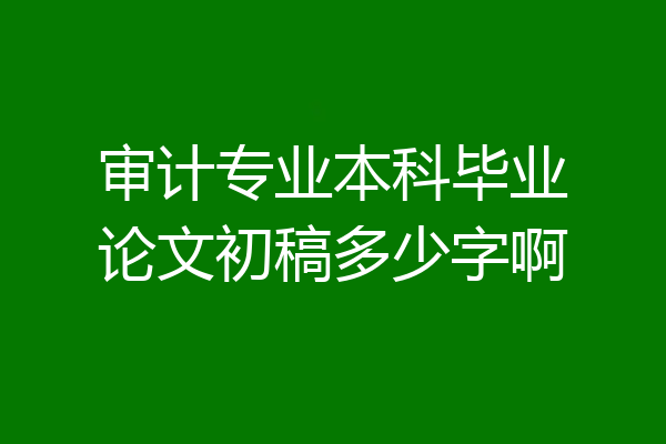 审计专业本科毕业论文初稿多少字啊