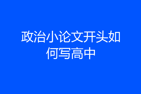 政治小论文开头如何写高中