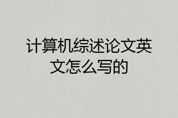 计算机综述论文英文怎么写的