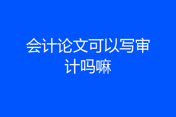 会计论文可以写审计吗嘛